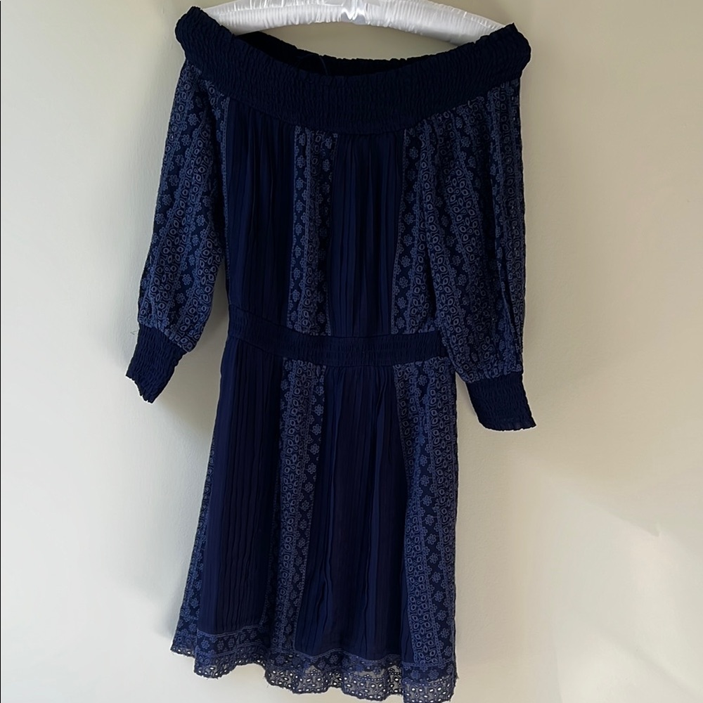 Alice + Olivia Blue Navy Off-Shoulder Dress Size 6